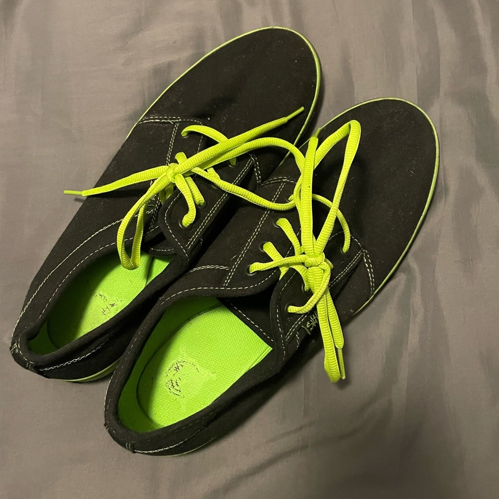 Neon Green Salt Life Men’s Size 12 Low-Top Vans Styled Beach And Boating Shoes
